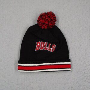 Chicago Bulls Beanie Mens One Size Black Mitchell Ness Knit Acrylic Basketball